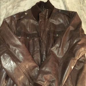 Brown leather jacket